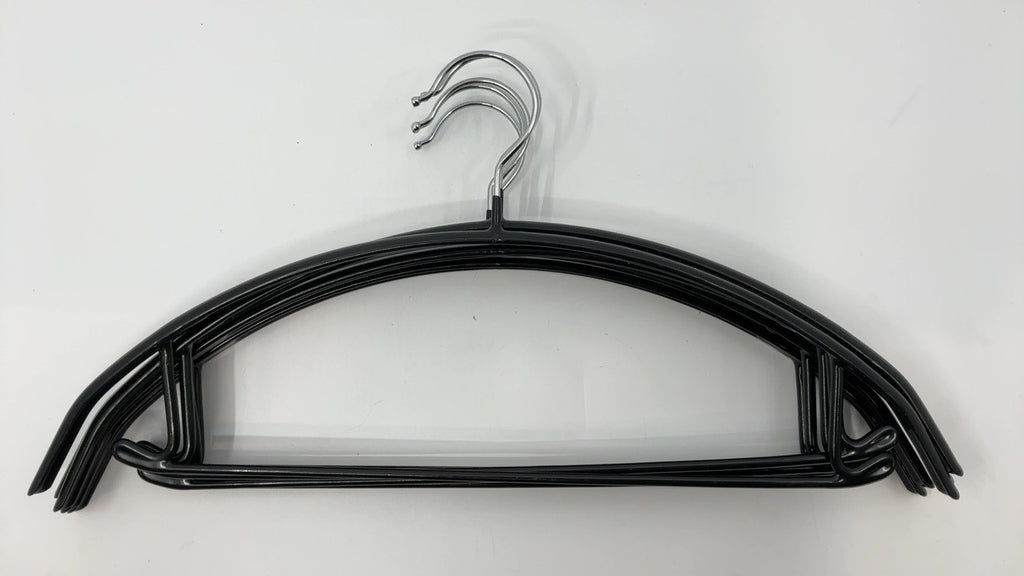 Non-Slip Rubber Coated Hangers, 16.5in Heavy Duty, Black, Set of 5