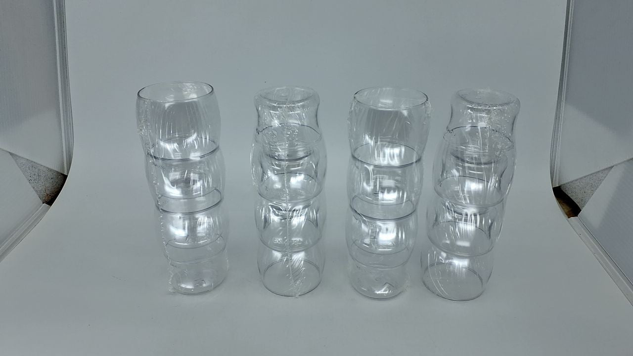 TOSSWARE 7oz Pint Mini Set of 12 Unbreakable Plastic Beer Glasses