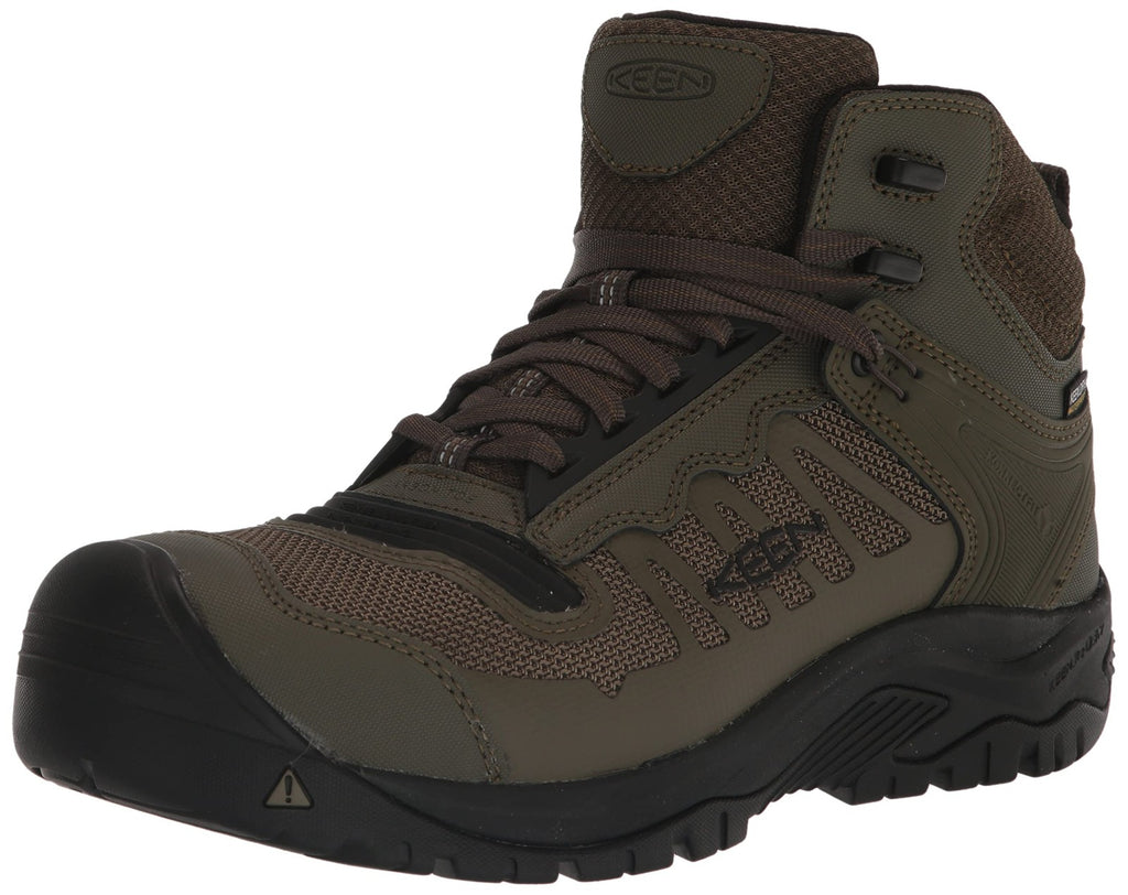 KEEN Reno Mid Waterproof Athletic Work Boots 11W Composite Toe Dark Olive
