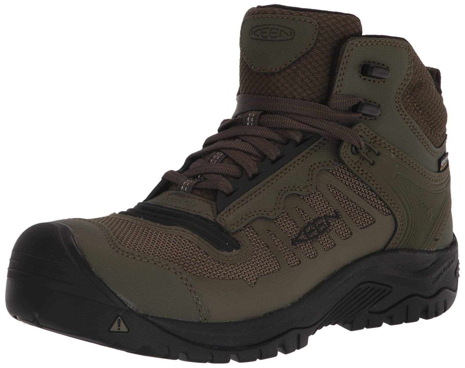KEEN Reno Mid Waterproof Athletic Work Boots 11W Composite Toe Dark Olive