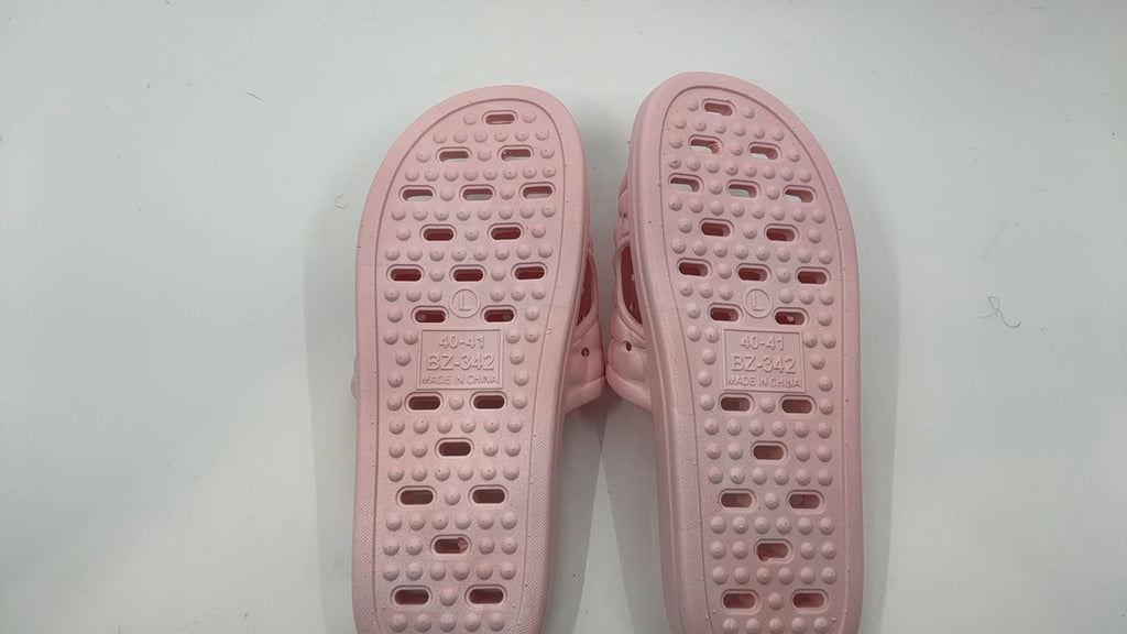 Casual Pink Shower Slides, Quick Dry, Non-Slip, Size 7.5-8W/6.5-7M