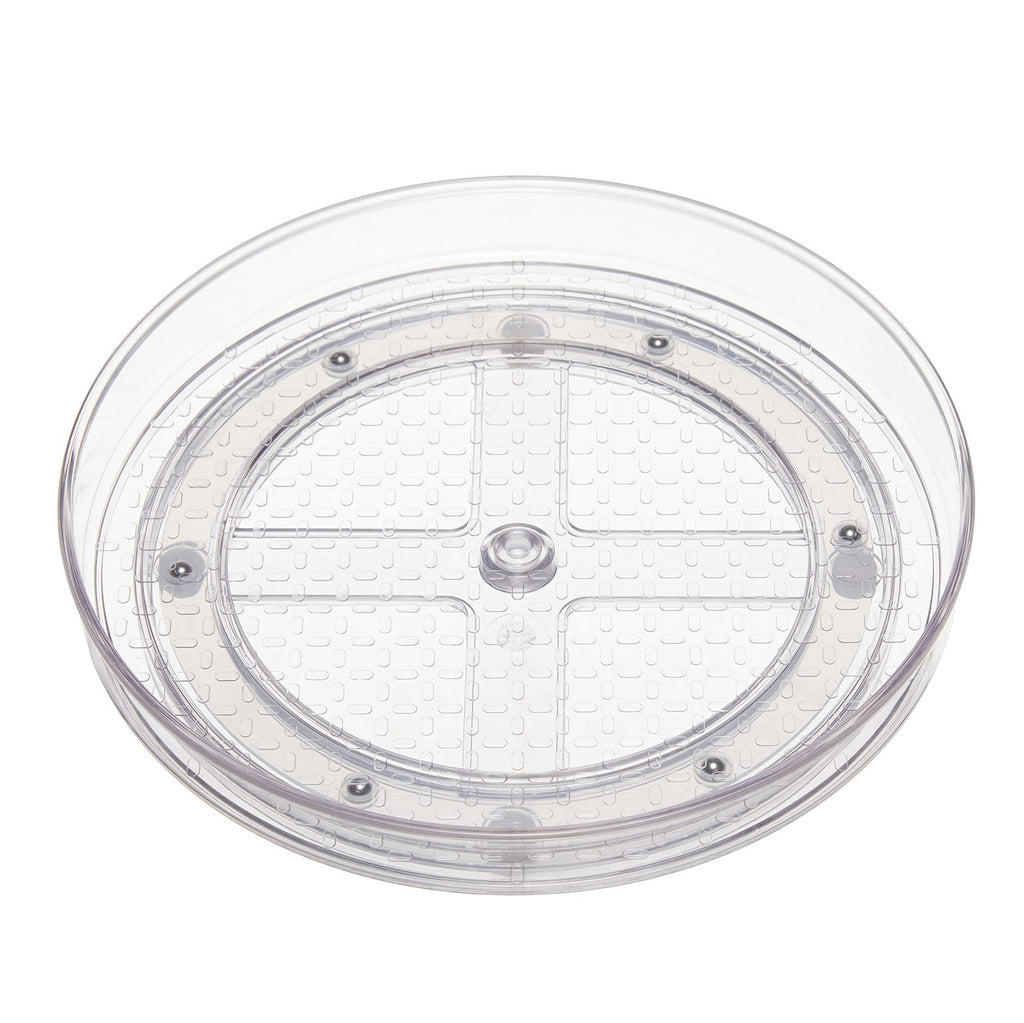 Amazon Basics Clear Lazy Suzan Turntable Organizer, 9-Inch, 2-Pack