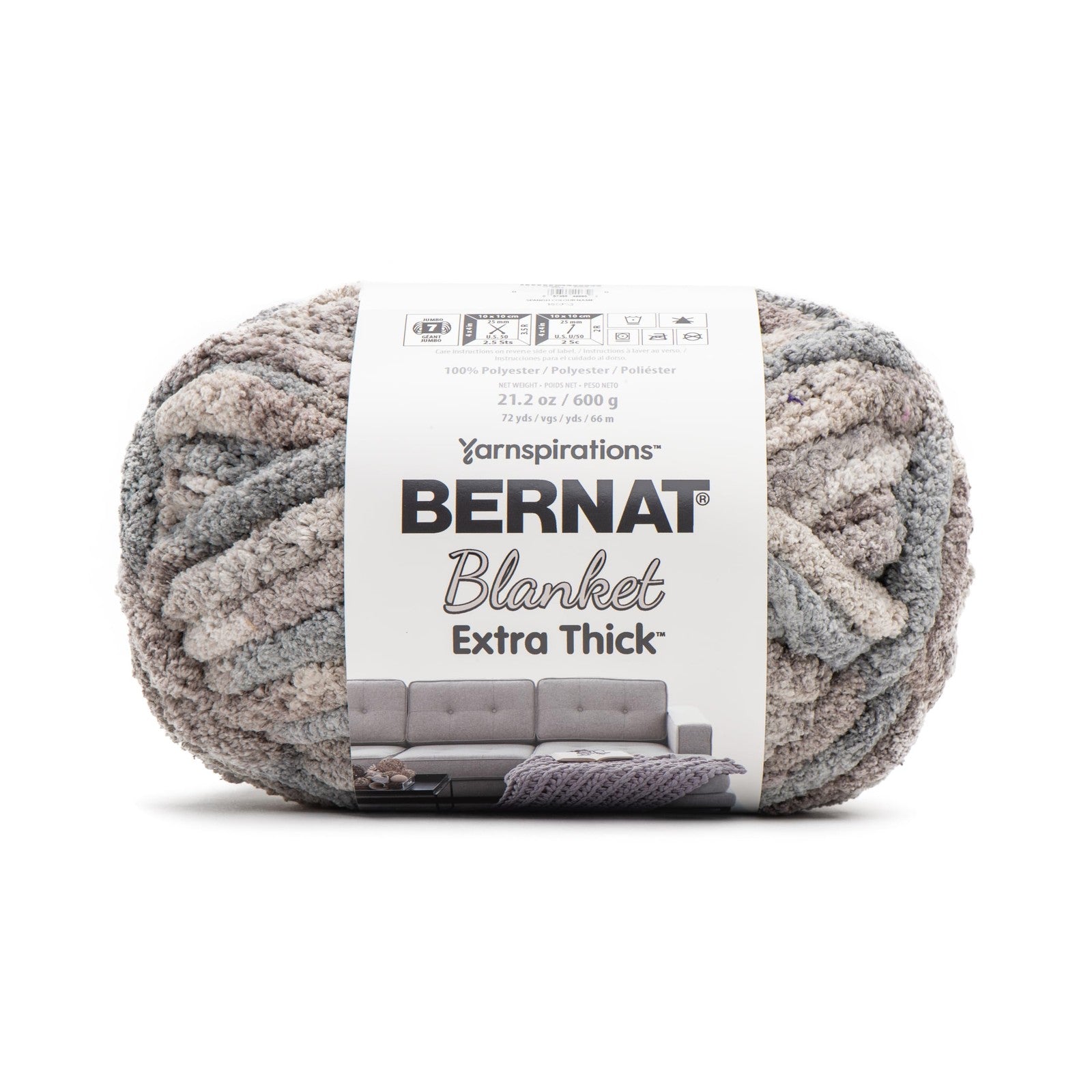 Bernat Extra Thick Yarn Dove VARG 21.12oz #7 Jumbo for Knitting & Crafts
