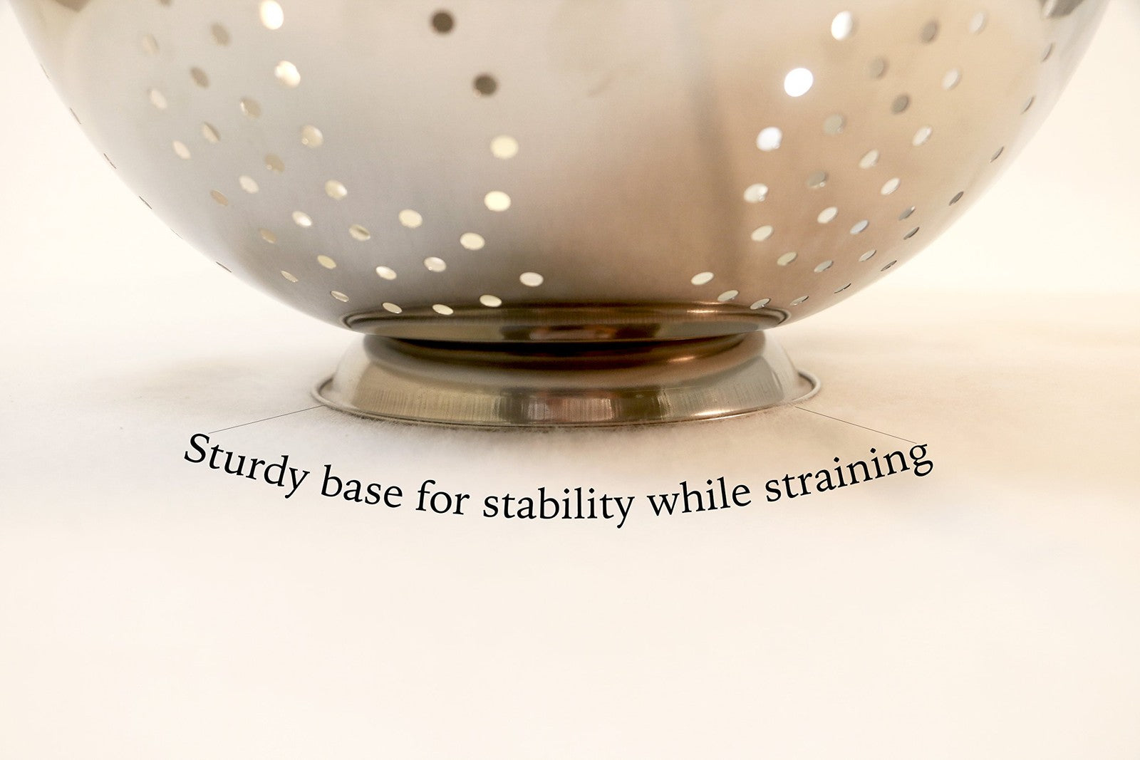 5Qt Stainless Steel Colander - Heavy Duty, Easy Grip, Dishwasher Safe