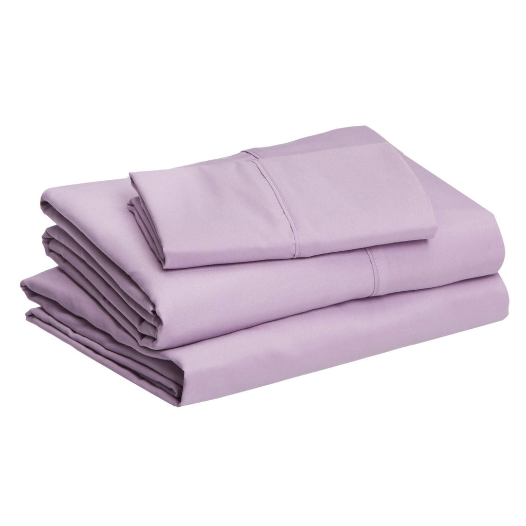 Soft Microfiber Twin Bedding Set, 3 Piece, Frosted Lavender, Solid Color