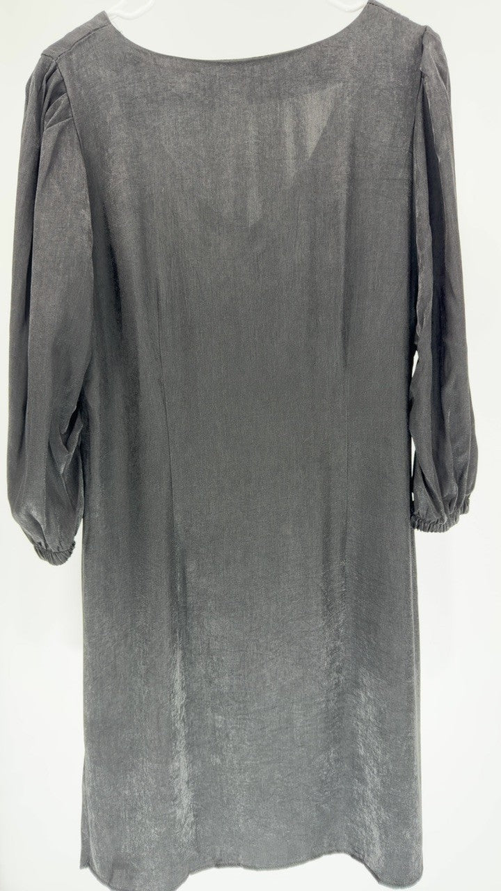 Full Size V-Neck Half Sleeve Denim Dress