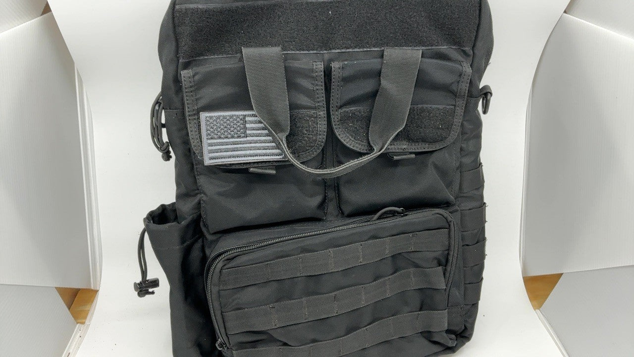 Durable Black Tactical Messenger Bag 17.3 in Sling Shoulder Pack