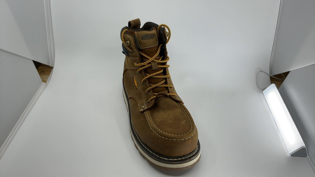 KEEN Cincinnati 6" Composite Toe Waterproof Wedge Boots, Belgian/Sandshell, 9.5