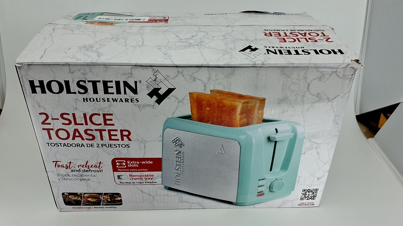 2-Slice Toaster Mint Stainless Steel, 7 Browning Settings, Extra-Wide Slots