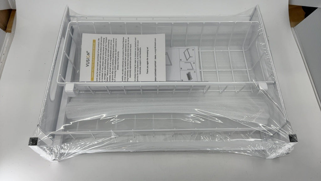Slide Out Cabinet Organizer, White, 1 Pack for Kitchen & Bathroom