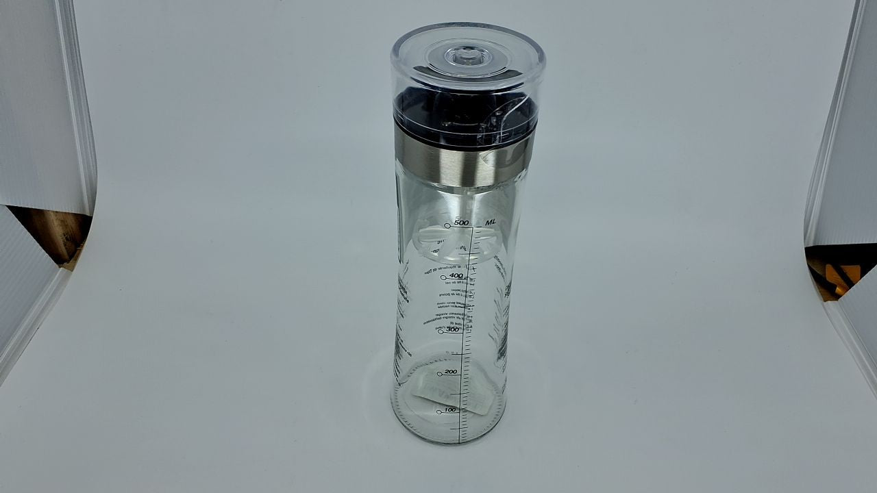 Clear Glass Salad Dressing Shaker w/ Leak-Proof Spout, 10.08in