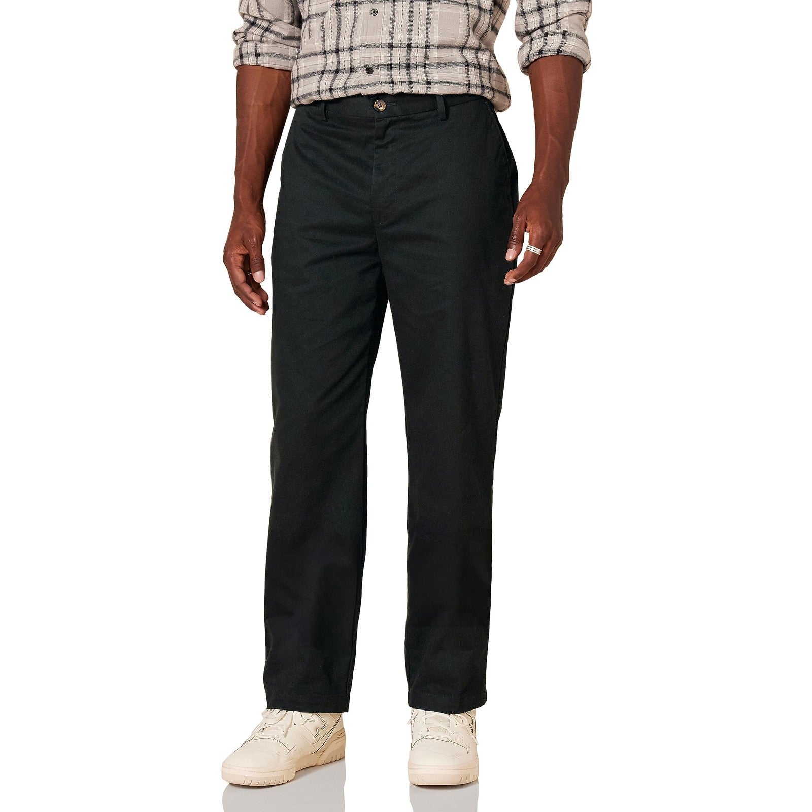 Men's Black Chino Pant, Classic-Fit, 34W x 30L, Wrinkle-Resistant