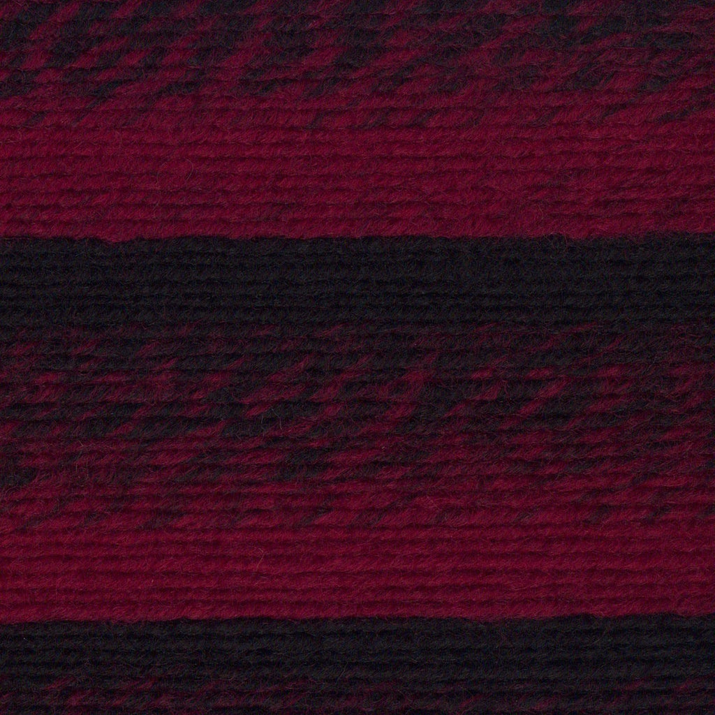 Lion Brand Yarn (1 Skein) Scarfie Bulky Yarn, Cranberry/Black