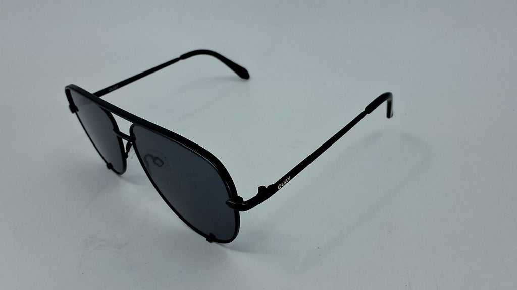 Quay Oversized Black Sunglasses, Polarized Aviator, UV Protection