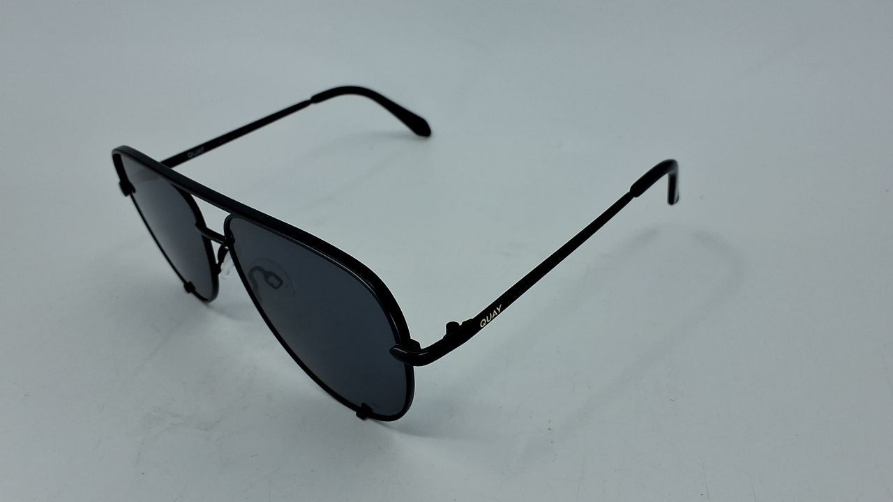 Quay Oversized Black Sunglasses, Polarized Aviator, UV Protection