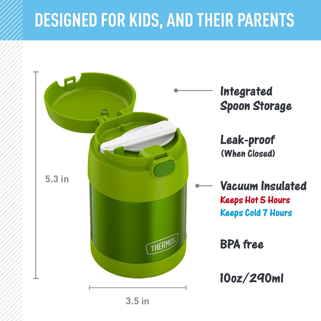 Lime Insulated Food Jar, Thermos FUNtainer 10oz W/ Foldable Spoon