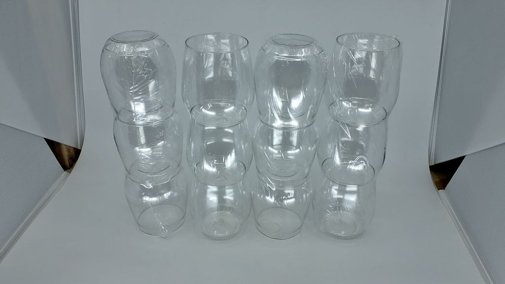 14oz Vino Clear Plastic Wine Glasses Set of 12 Unbreakable & Recyclable