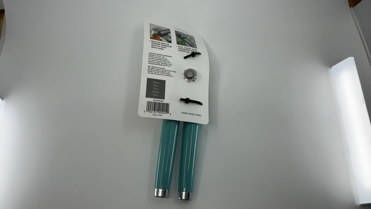 KitchenAid Classic Can & Bottle Opener, Aqua Sky, Ergonomic Handles