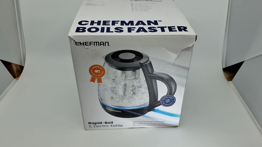 Chefman 1500W Electric Kettle, 1L, Removable Lid, Boil-Dry Protection