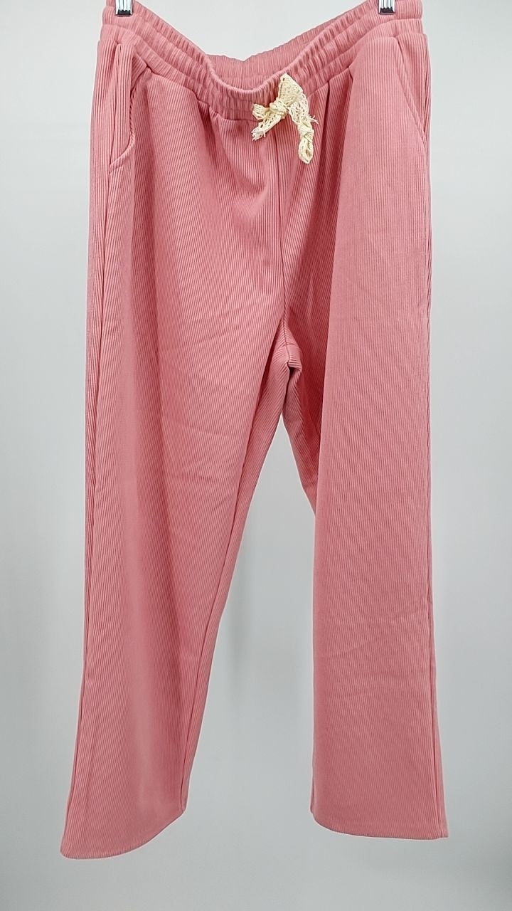 Lace Detail Dropped Shoulder Hoodie and Pants Set