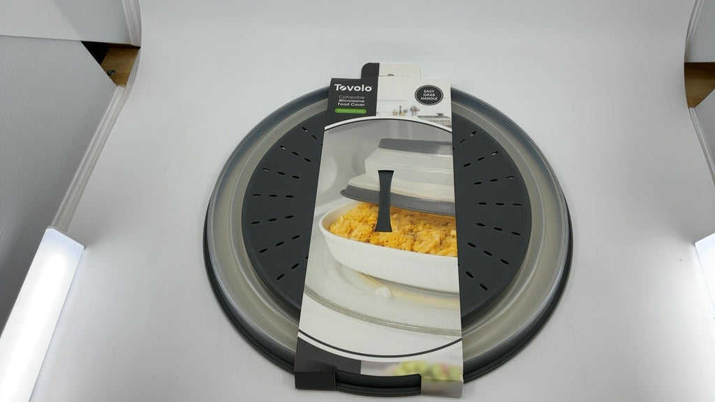 Microwave Splatter Cover - Large Charcoal Silicone, Vent & Collapsible