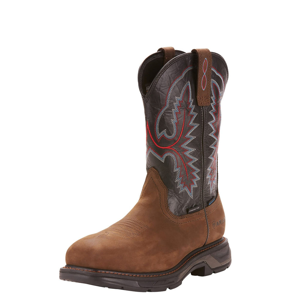 ARIAT Men’s WorkHog XT Waterproof Carbon Toe Work Boots – Durable Leather Boot