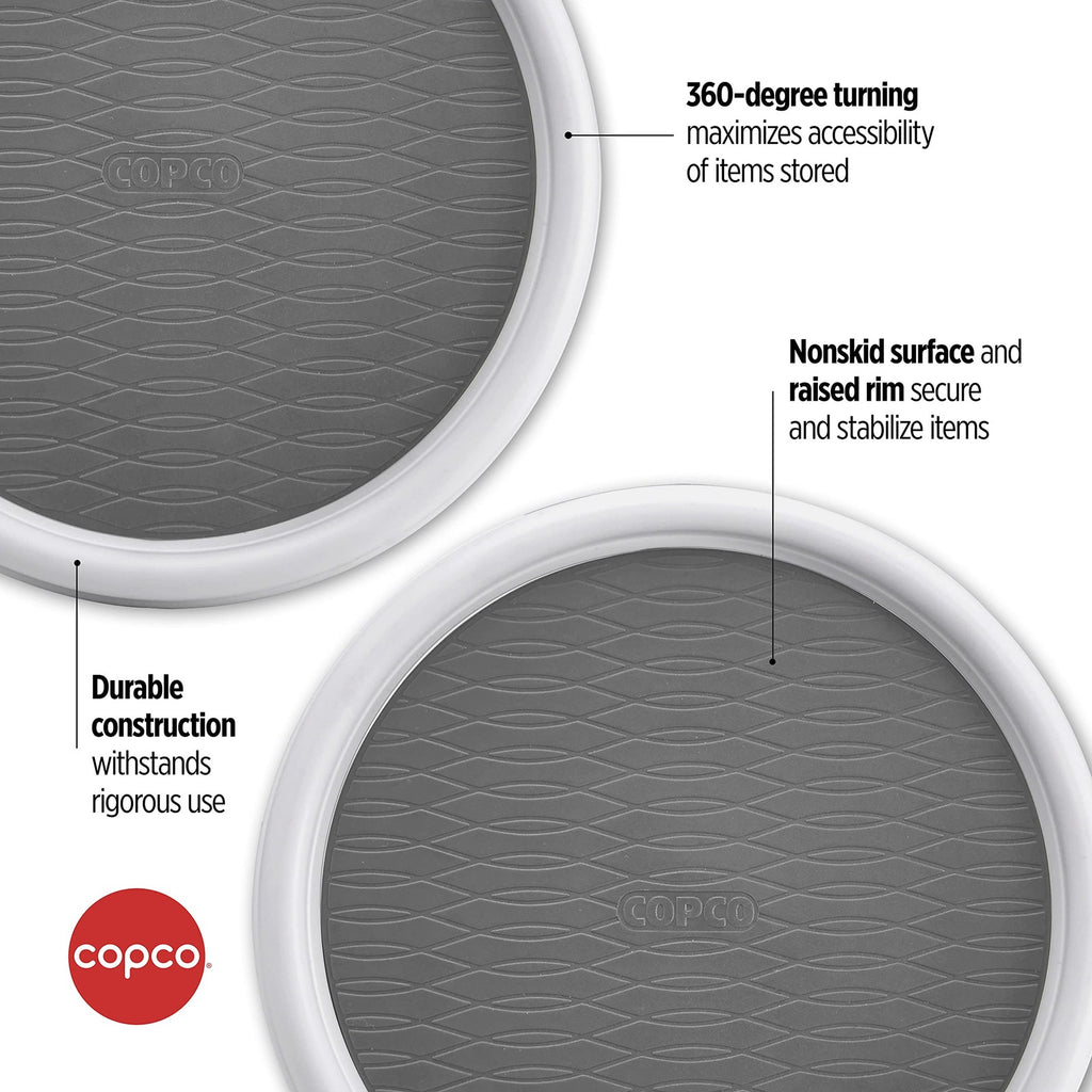 9 Inch Non-Skid Lazy Susan Turntable Set of 2 by Copco, Kitchen Organizer