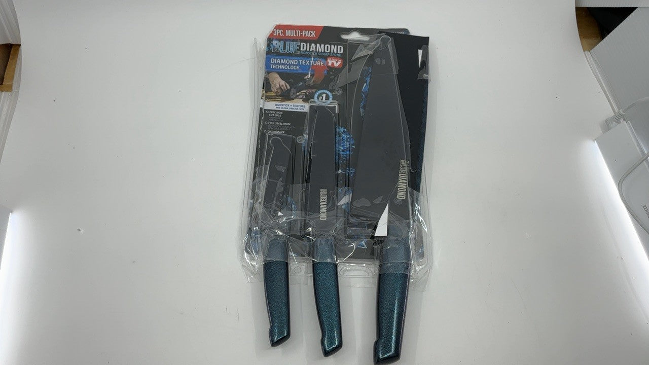 Blue Diamond Sharp Stone 3-Piece Cutlery Set, Nonstick & Dishwasher Safe