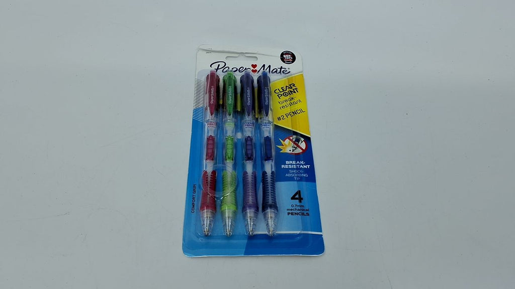 Break-Resistant 0.7mm Mechanical Pencils 4 Count Assorted Barrel Colors