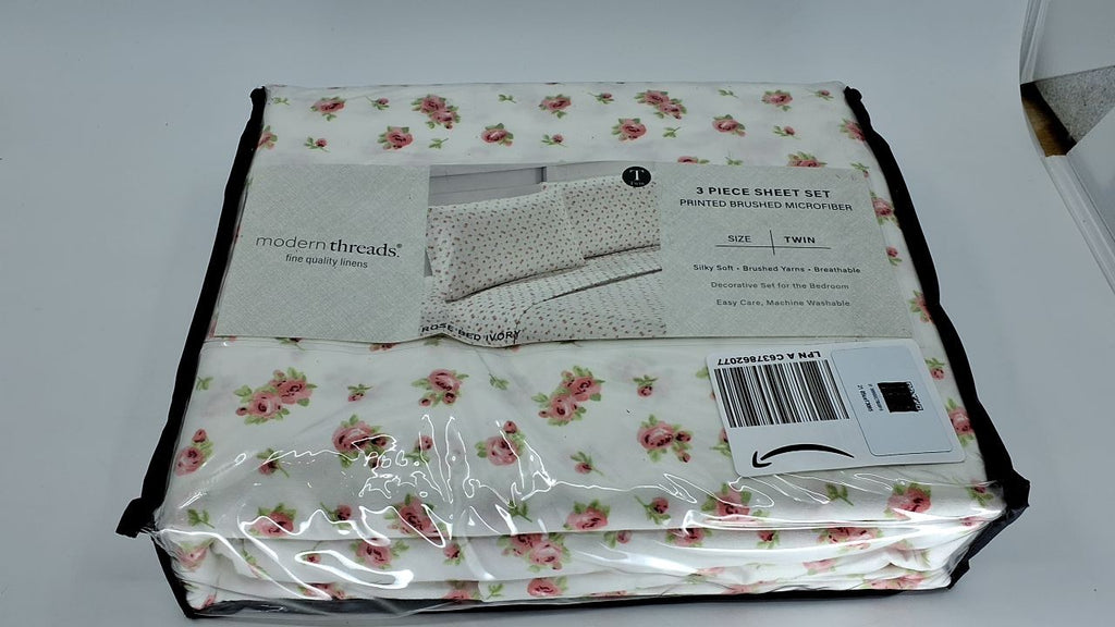 Soft Microfiber Twin Sheet Set - Ivory w/ Deep Pocket & Pillowcase