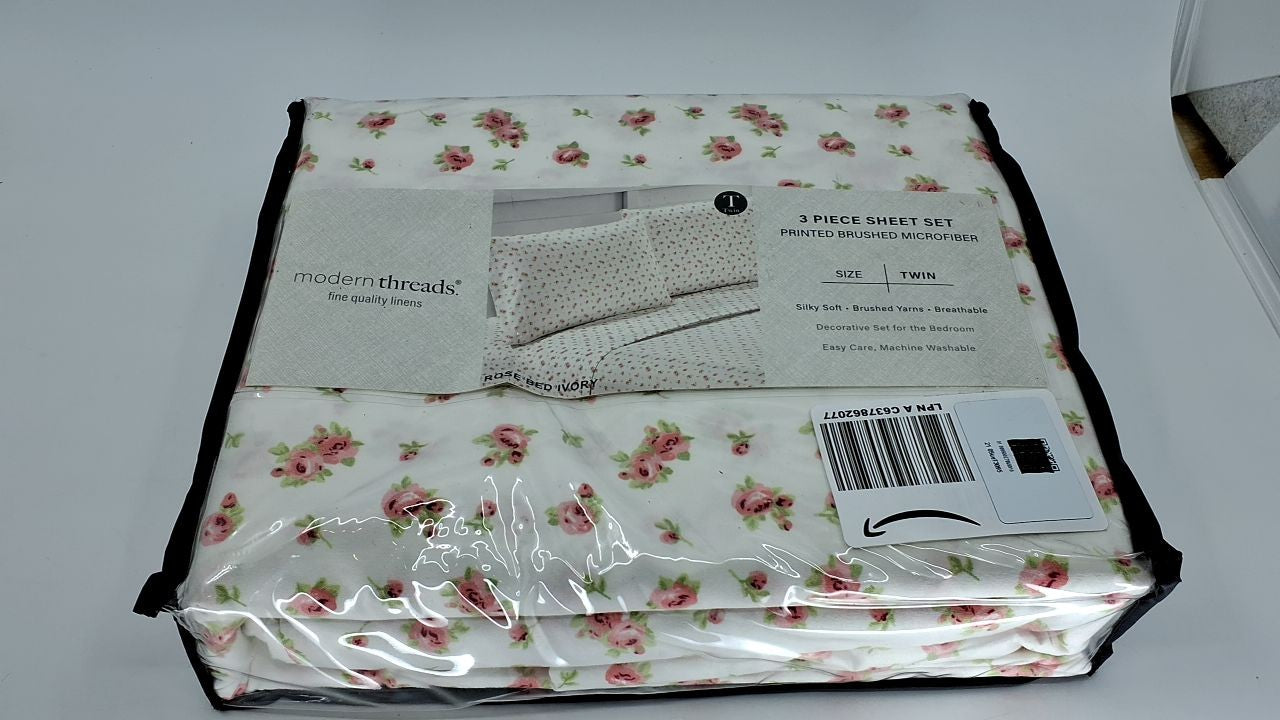 Soft Microfiber Twin Sheet Set - Ivory w/ Deep Pocket & Pillowcase
