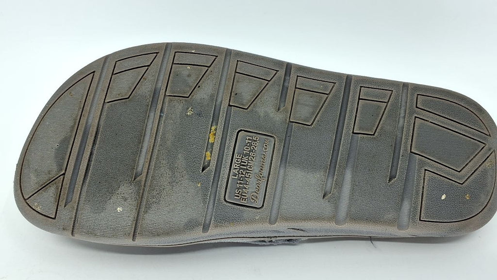 Dearfoams Men's Memory Foam Slide Slippers, Medium Grey, Size 11-12