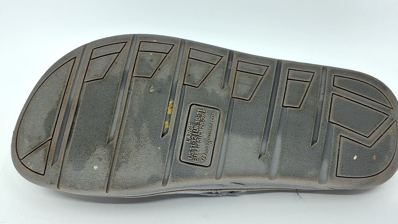 Dearfoams Men's Memory Foam Slide Slippers, Medium Grey, Size 11-12