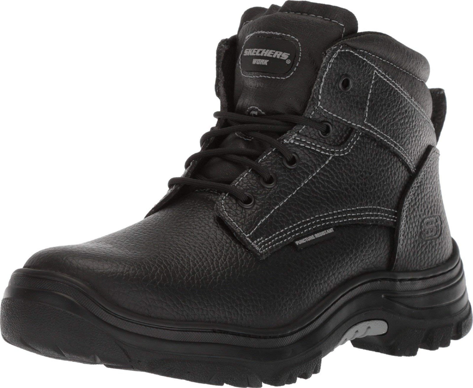 Skechers Burgin Tarlac ST Boots 11.5 Wide Black Steel Toe Work Boots