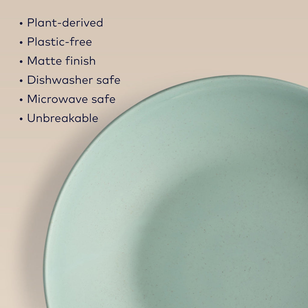 Outdoor Set of 4 Lightweight Pasta Bowls, 8.25in, Eco-Friendly, Green