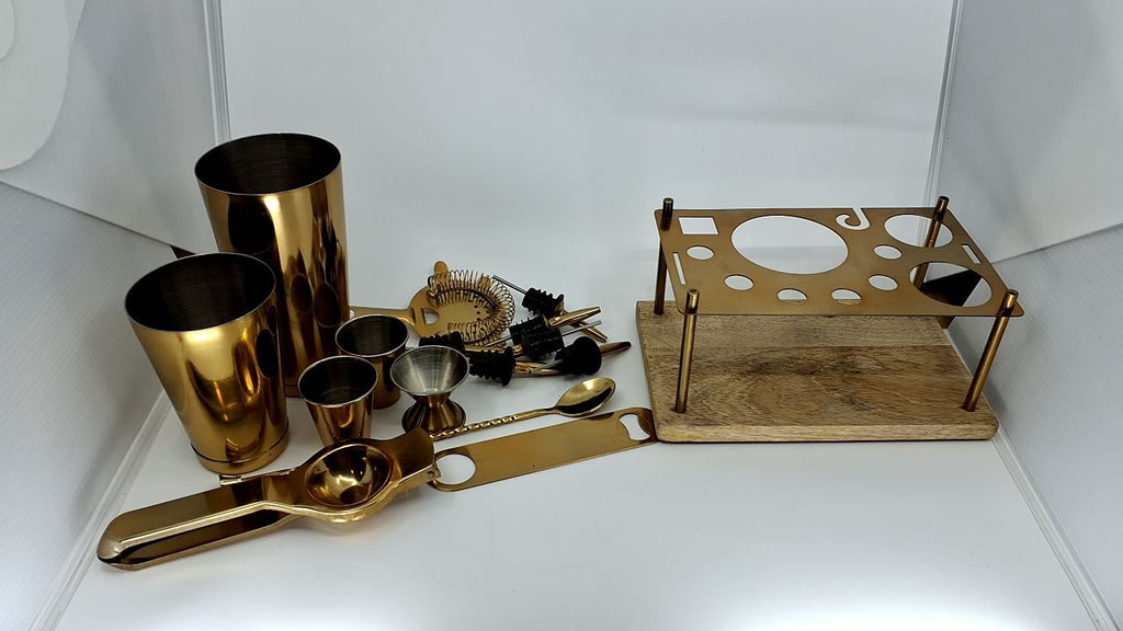 17-Piece Stainless Steel Cocktail Shaker Set w/ Recipe Book & More