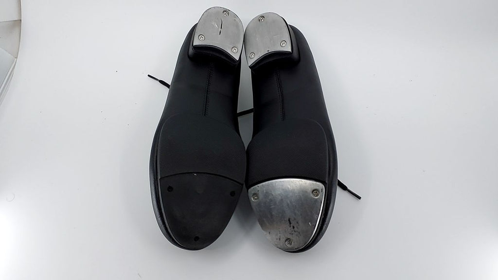 6.5M Black PU Leather Tap Shoes for Women & Men Lace Up Style