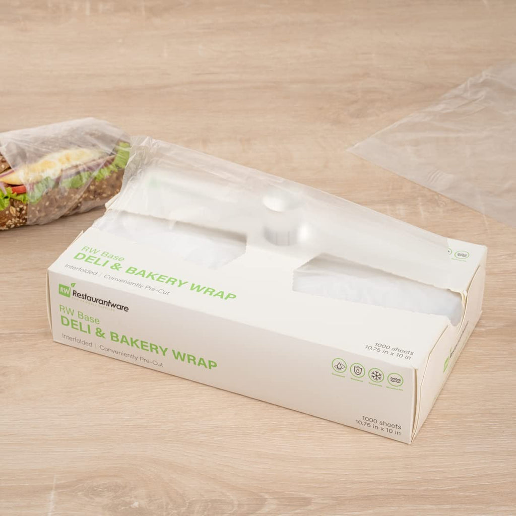 10.75 x 12 Inch Plastic Deli Sheets, 1000 Interfolded Wraps, Clear