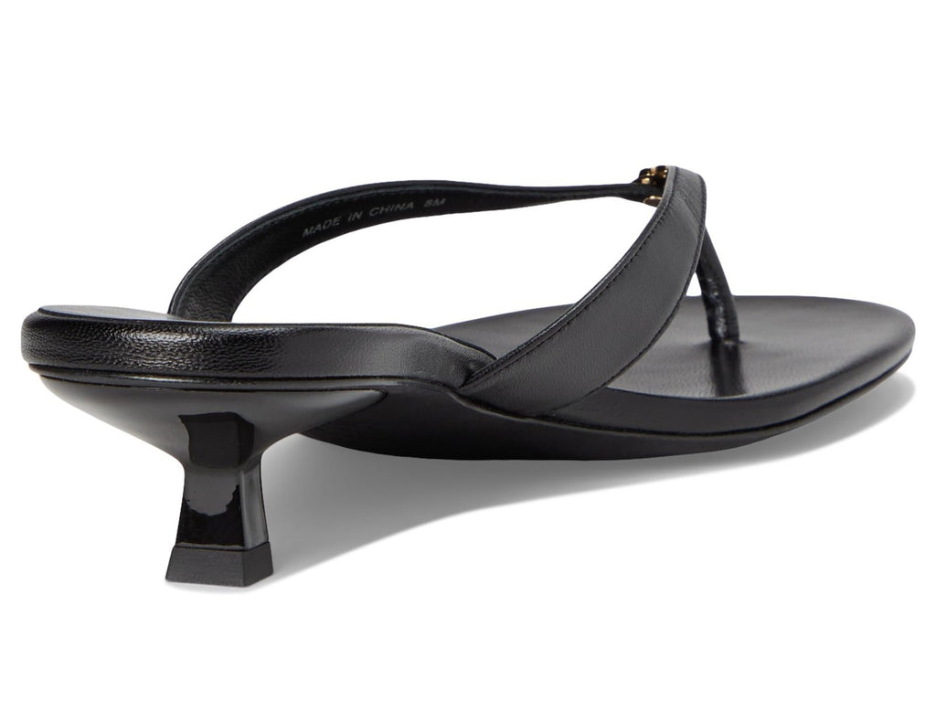 Tory Burch Women's Capri Low Heel Sandal 35mm Heeled, Perfect Black/Gold, 9.5