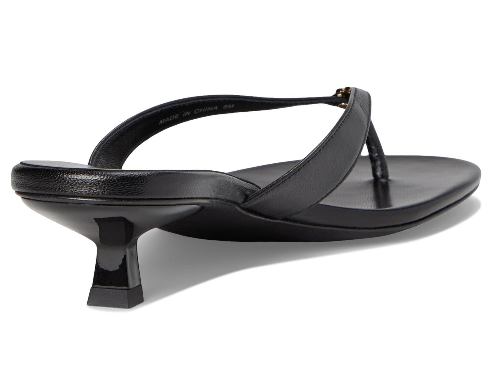 Tory Burch Women's Capri Low Heel Sandal 35mm Heeled, Perfect Black/Gold, 9.5