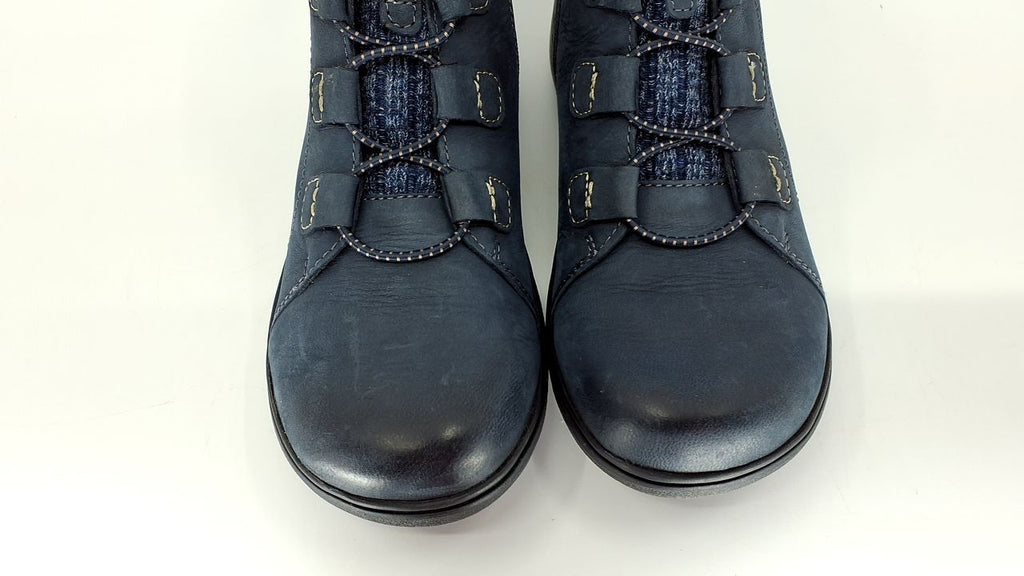 Clarks Women's Carleigh Jade Ankle Boot, Navy Nubuck, 6.5