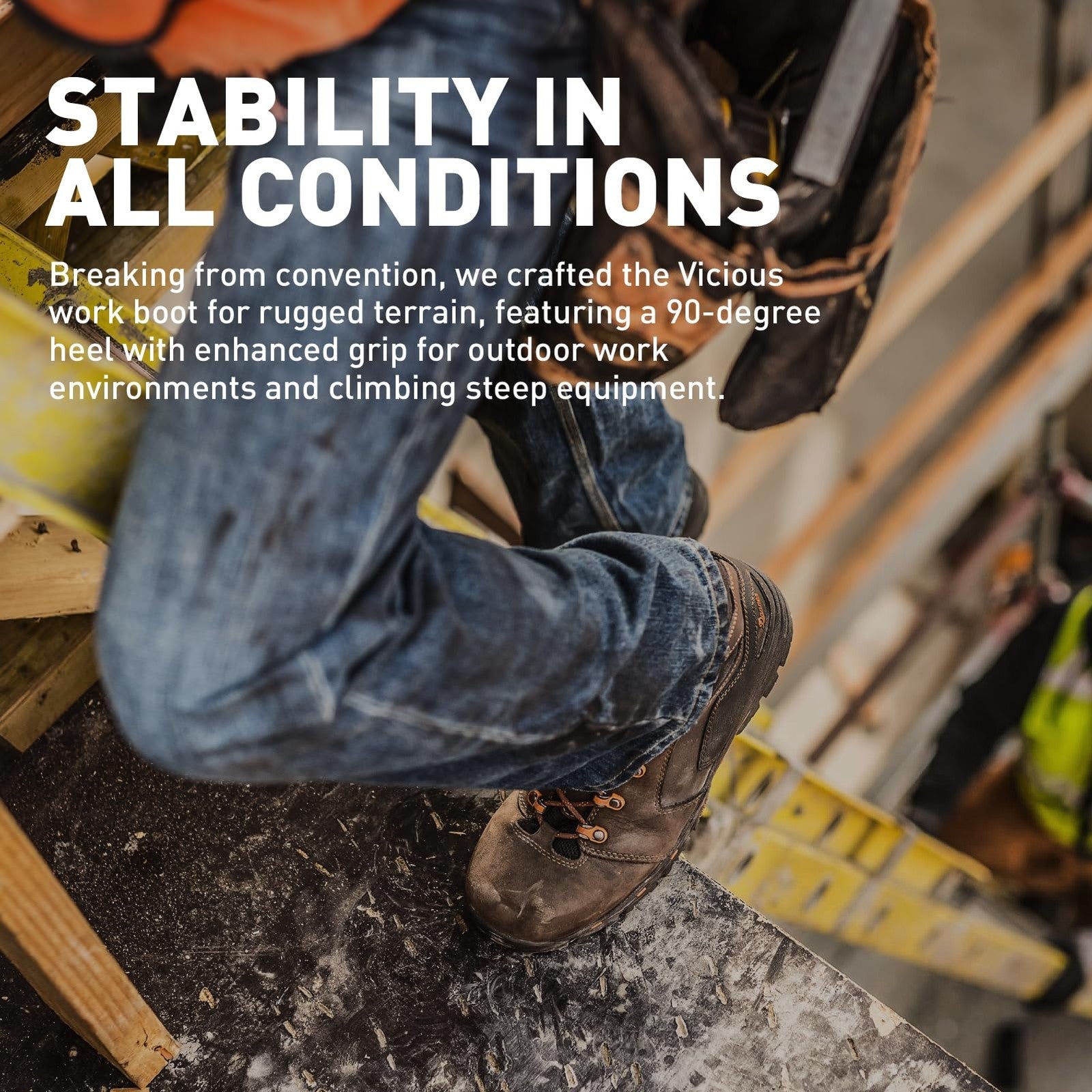 Danner Vicious 4.5" Work Boots, Full-Grain Leather, Brown/Orange, 10 D