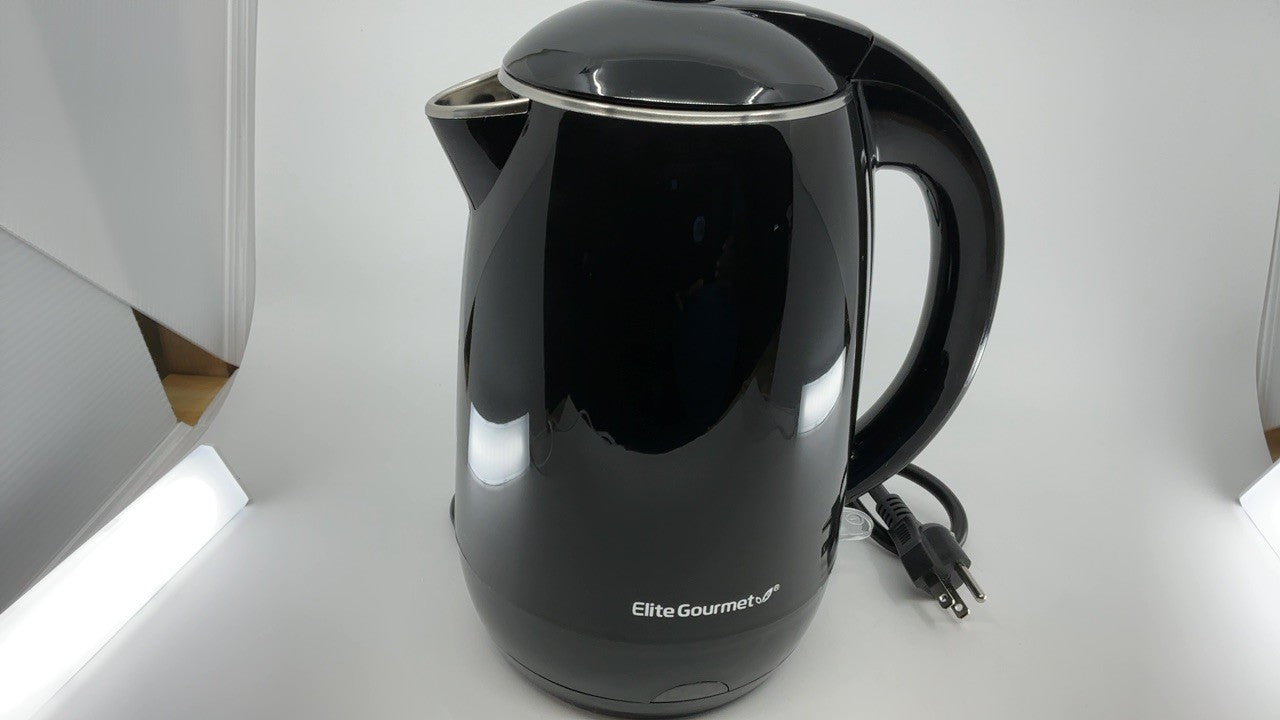 Elite Gourmet 1.8L Cool-Touch Electric Kettle Black, 1500W, Stainless Steel