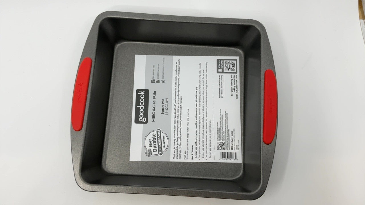 MegaGrip 8x8 Non-Stick Cake Pan - Heavy-Gauge Steel, Dishwasher Safe