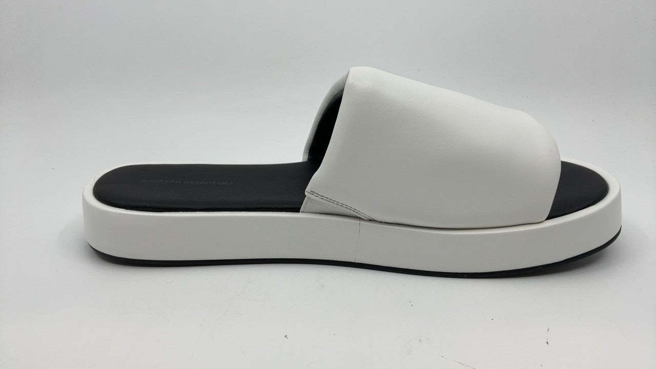 Amazon Essentials Women's Slide Flatform Sandal, White, 13