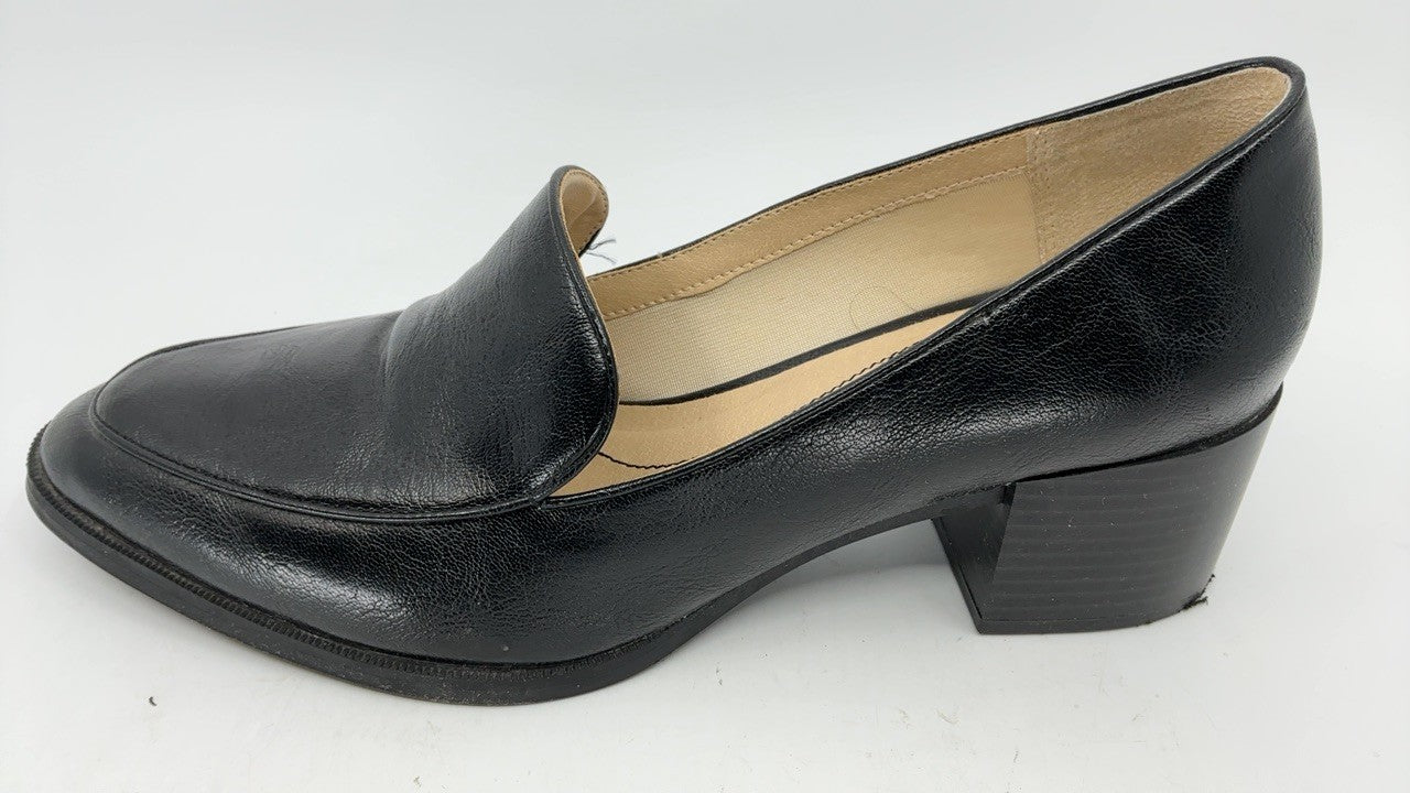LifeStride Womens Devyn Block Heel Loafer, Black, 9 Wide US