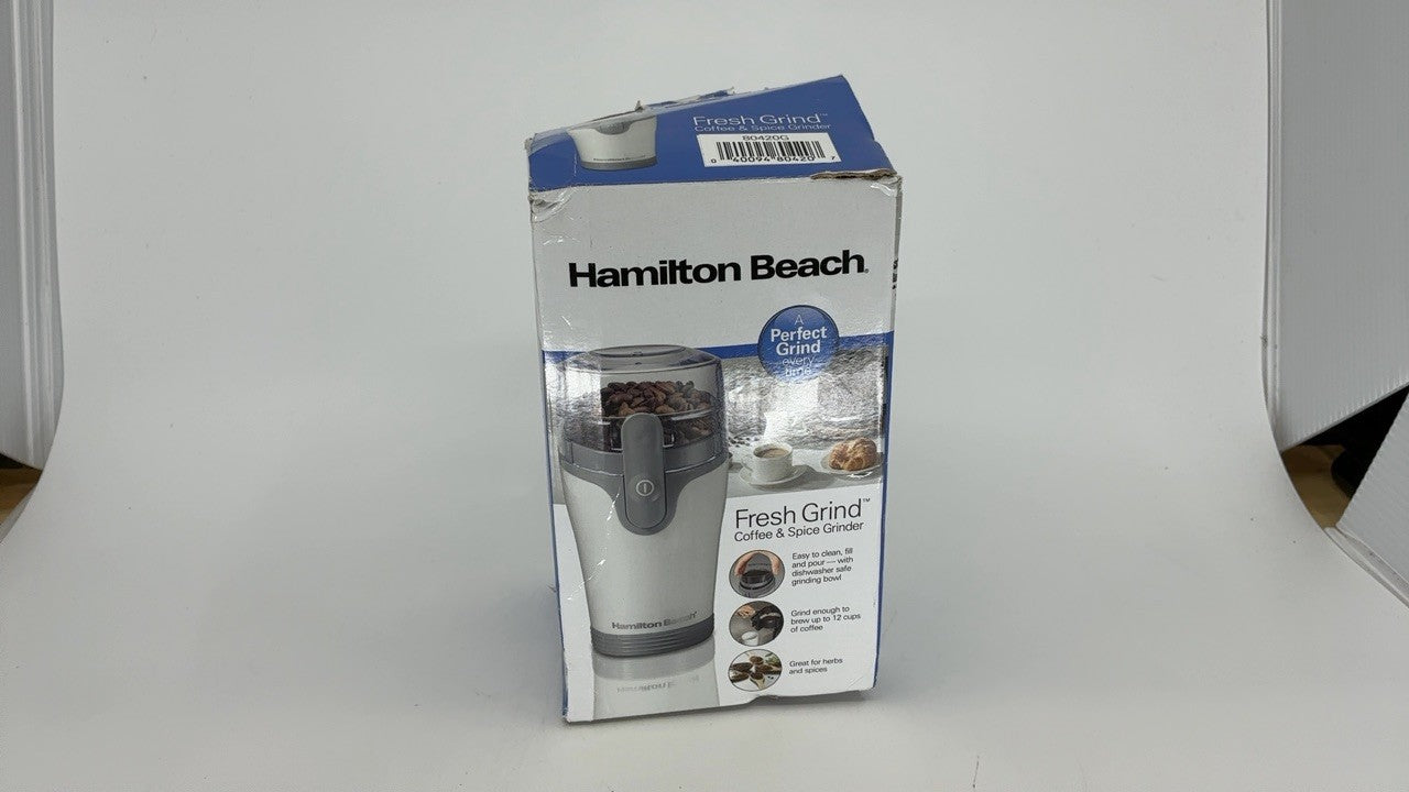 Hamilton Beach 80420 Coffee Grinder, Removable Bowl, 12 Cups, White