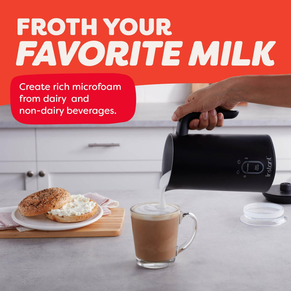 Instant Pot 10oz Milk Frother 4 Functions Electric Steamer Black