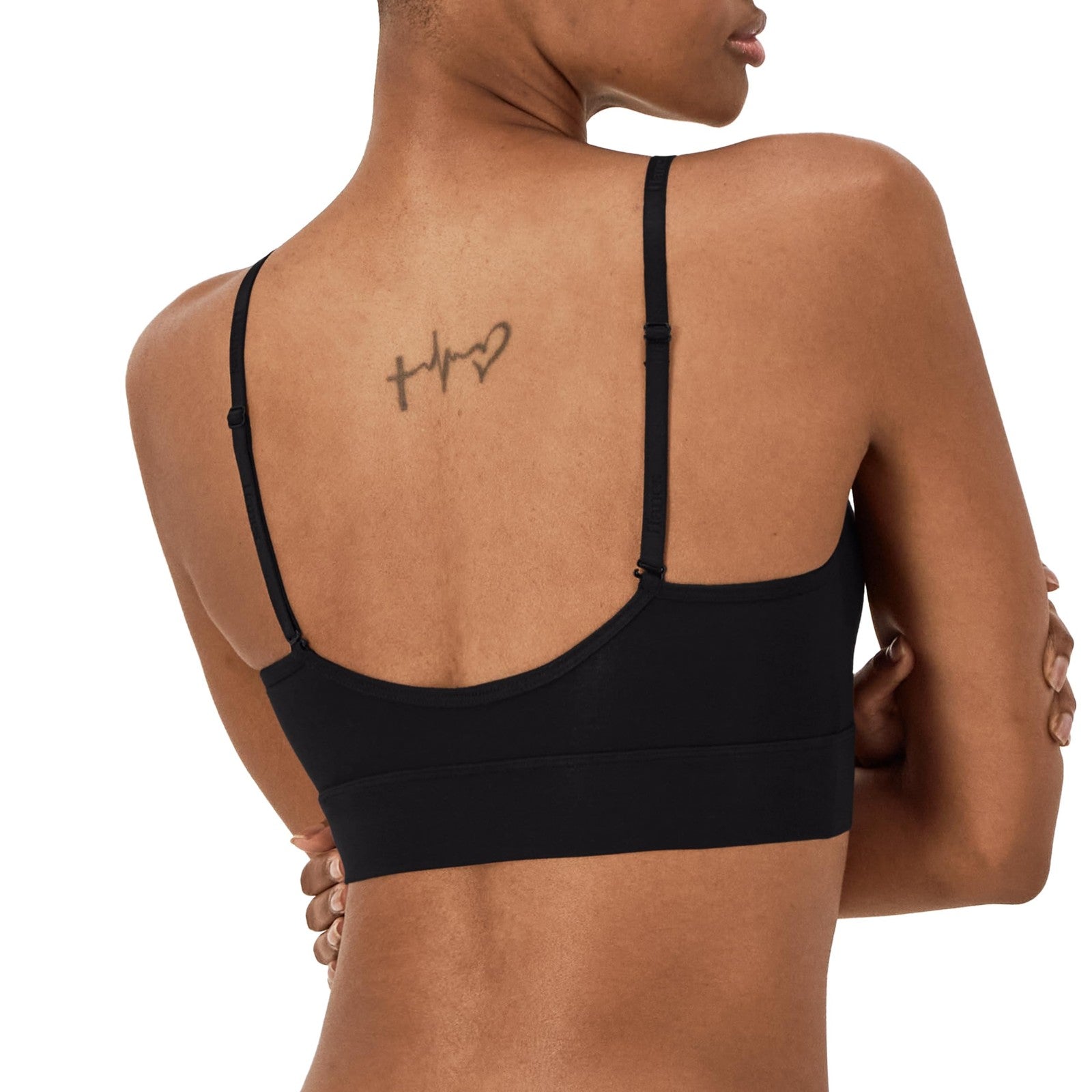 Hanes Women's Large Black Triangle Bralette, Bamboo Viscose, Comfortable Fit