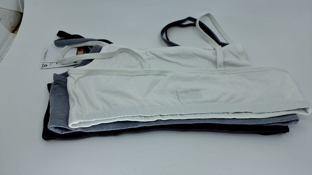 Womens Cropped Bralette 3-Pack, Hanes Large, Cool Comfort, Solid Colors